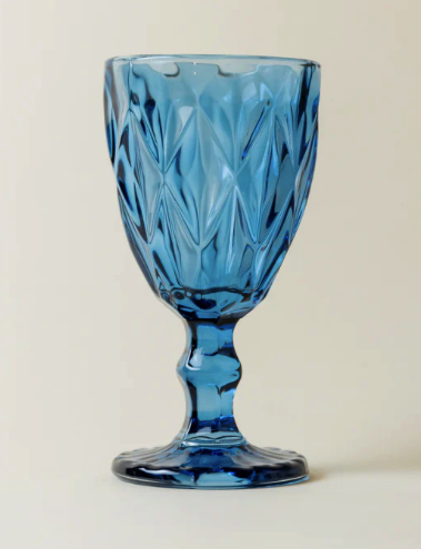Ocean Blue Diamond Goblet Water